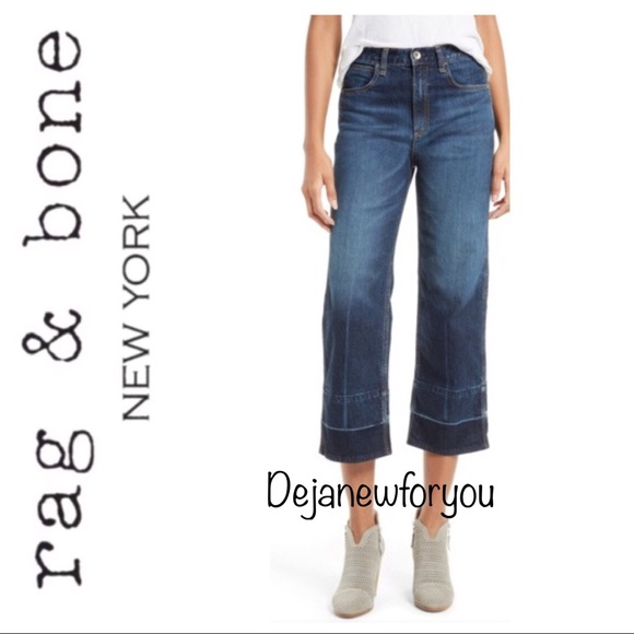 rag & bone Denim - Rag & Bone Lou High Waist Crop Wide Leg Jeans